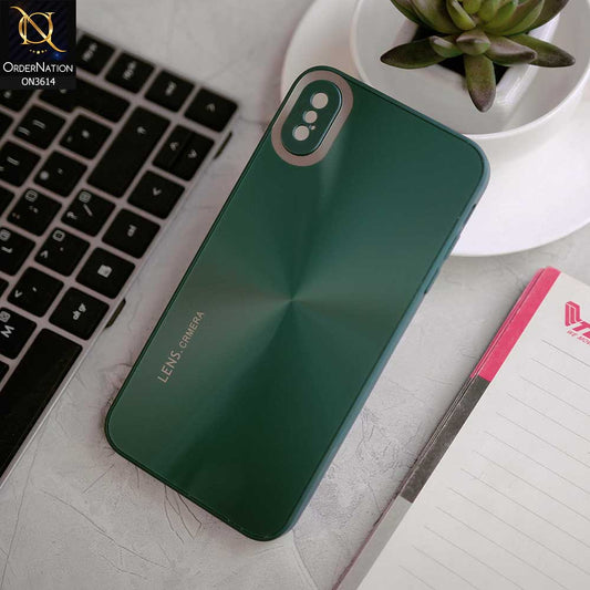 iPhone XS Max Cover - Green -  Radiant Diamond Ray Reflective Aluminum Furnish Soft Borders Cases