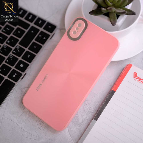 iPhone XS Max Cover - Pink -  Radiant Diamond Ray Reflective Aluminum Furnish Soft Borders Cases