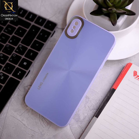 iPhone XS Max Cover - Purple -  Radiant Diamond Ray Reflective Aluminum Furnish Soft Borders Cases