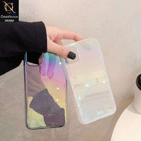 iPhone XS / X Cover  - White - Rainbow Dew Drops Ultra Thin Semi Transparent Back Hard Shell Case