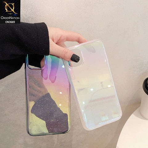 iPhone XS / X Cover  - White - Rainbow Dew Drops Ultra Thin Semi Transparent Back Hard Shell Case