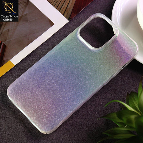 iPhone 14 Pro Cover  - White - Rainbow Dew Drops Ultra Thin Semi Transparent Back Hard Shell Case