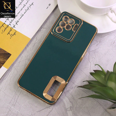 Oppo A94 Cover - Green - All New Electroplating Borders With Logo Hole Protective Soft Silicon Case