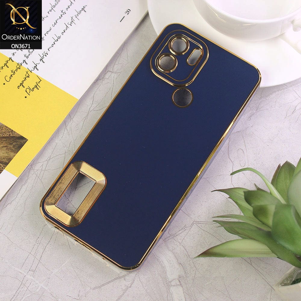 Xiaomi Poco C50 Cover - Blue - All New Electroplating Borders With Logo Hole Protective Soft Silicon Case