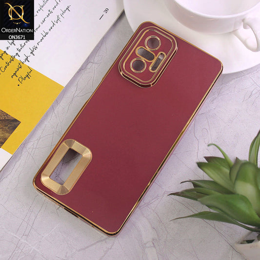 Xiaomi Redmi Note 10 Pro 4G Cover - Maroon - All New Electroplating Borders With Logo Hole Protective Soft Silicon Case