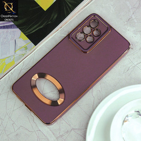 Samsung Galaxy A13 Cover - Mauve - All New Electroplating Borders With Logo Hole Protective Soft Silicon Case