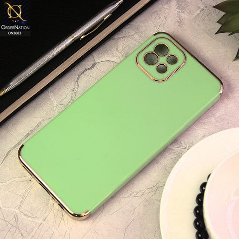 Samsung Galaxy A03 Cover - Light Green - Electroplated Shiny Borders Soft Silicon Camera Protection Case