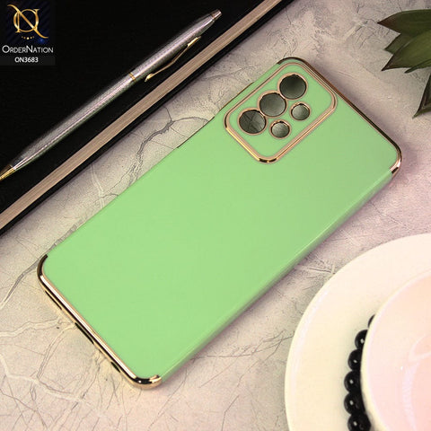 Samsung Galaxy A23 Cover - Light Green - Electroplated Shiny Borders Soft Silicon Camera Protection Case
