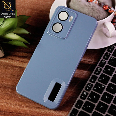 Oppo A57 4G 2022 Cover - Gray - Soft Silicone Camera Lense Protector Logo Hole Case