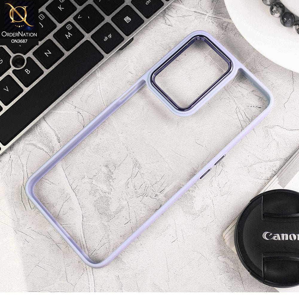 Oppo A57 5G Cover - Gray - New Electroplating Camera Ring Colored Soft Silicon Borders Protective Clear Back Case