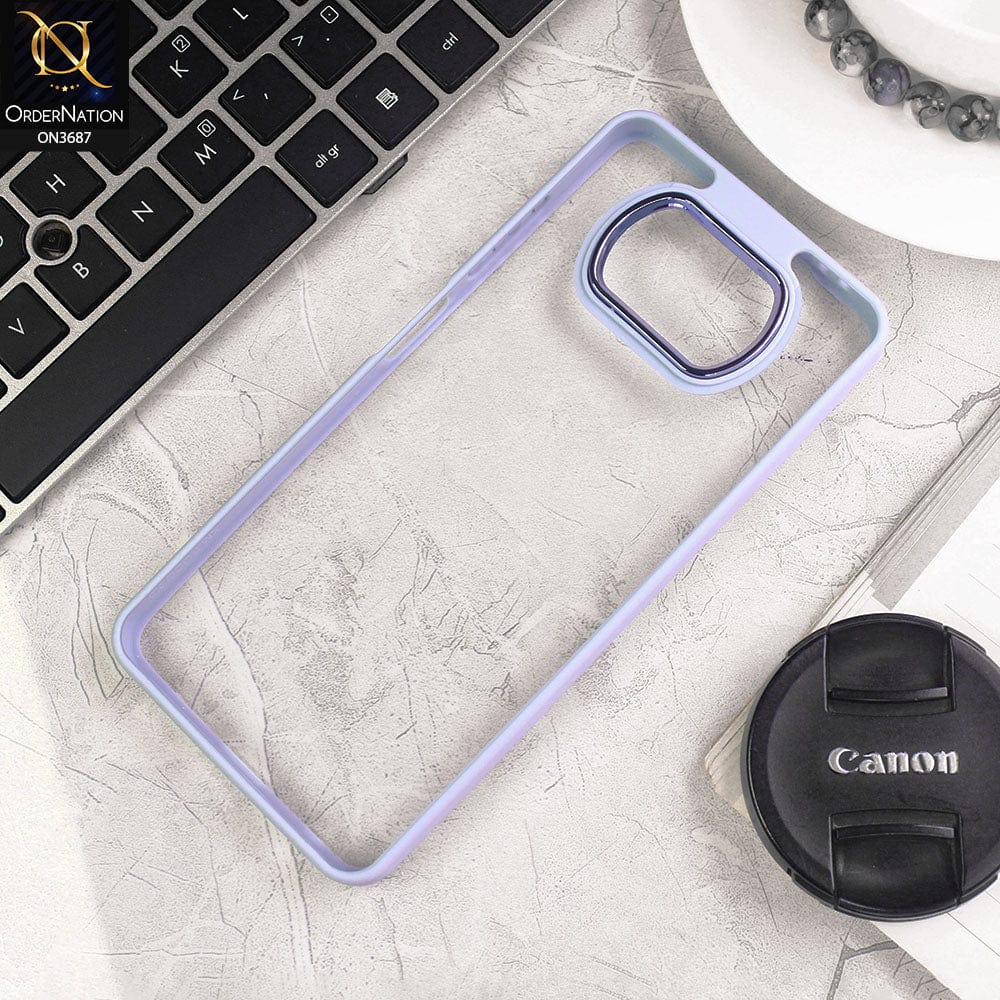 Xiaomi Poco X3 Cover - Gray - New Electroplating Camera Ring Colored Soft Silicon Borders Protective Clear Back Case