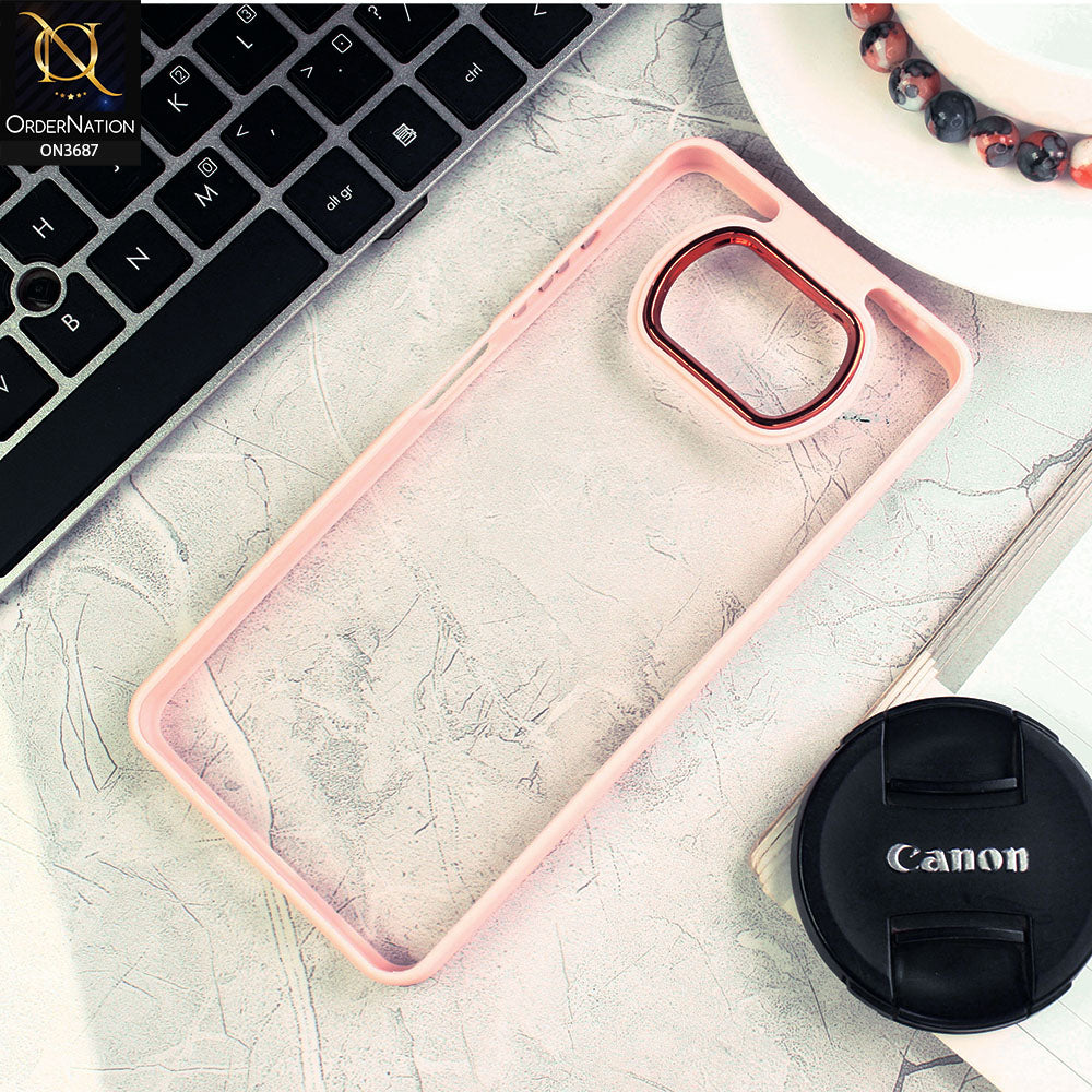 Xiaomi Poco X3 Pro Cover - Pink - New Electroplating Camera Ring Colored Soft Silicon Borders Protective Clear Back Case