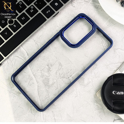 Samsung Galaxy A23 5G Cover - Blue - New Electroplating Camera Ring Colored Soft Silicon Borders Protective Clear Back Case