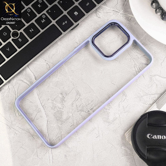 Vivo Y15s Cover - Gray - New Electroplating Camera Ring Colored Soft Silicon Borders Protective Clear Back Case