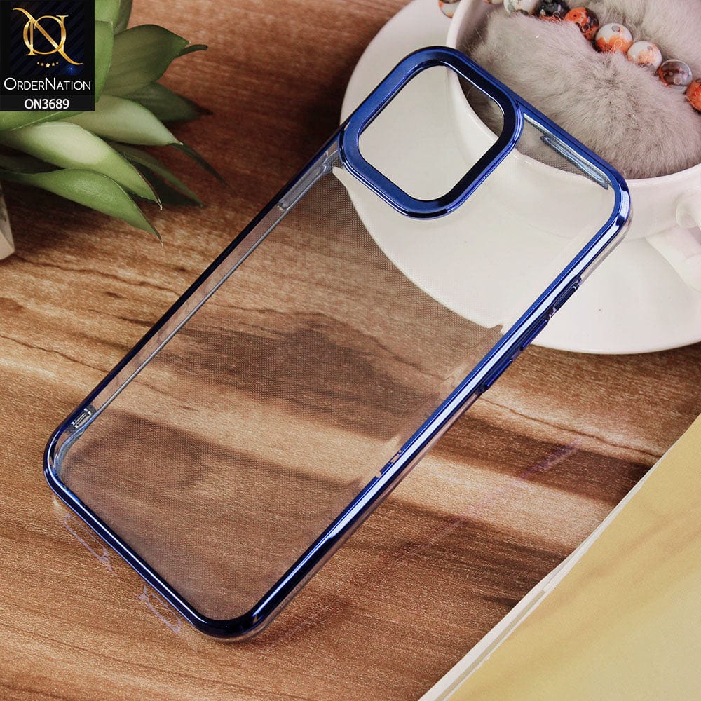 iPhone 11 Pro Max Cover - Blue - Side Colour Borders camera Protection Soft TPU Transparent Case