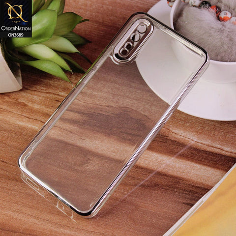 Vivo S1 Cover - Silver - Side Colour Borders camera Protection Soft TPU Transparent Case