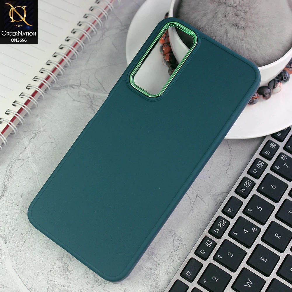 vivo Y20a Cover - Green - New Electroplating Camera Ring Colored Soft Silicon Borders Protective Back Case