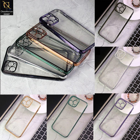 iPhone 12 Pro Max Cover - Black - Luxury Look Colour Borders Semi -Transparent Soft Silicone Case With Camera Protection