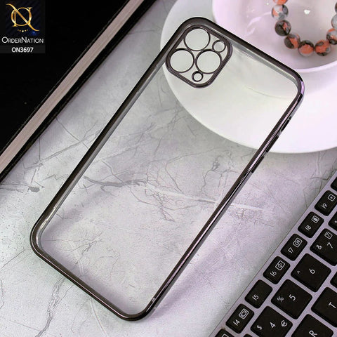 iPhone 11 Pro Max Cover - Black - Luxury Look Colour Borders Semi -Transparent Soft Silicone Case With Camera Protection