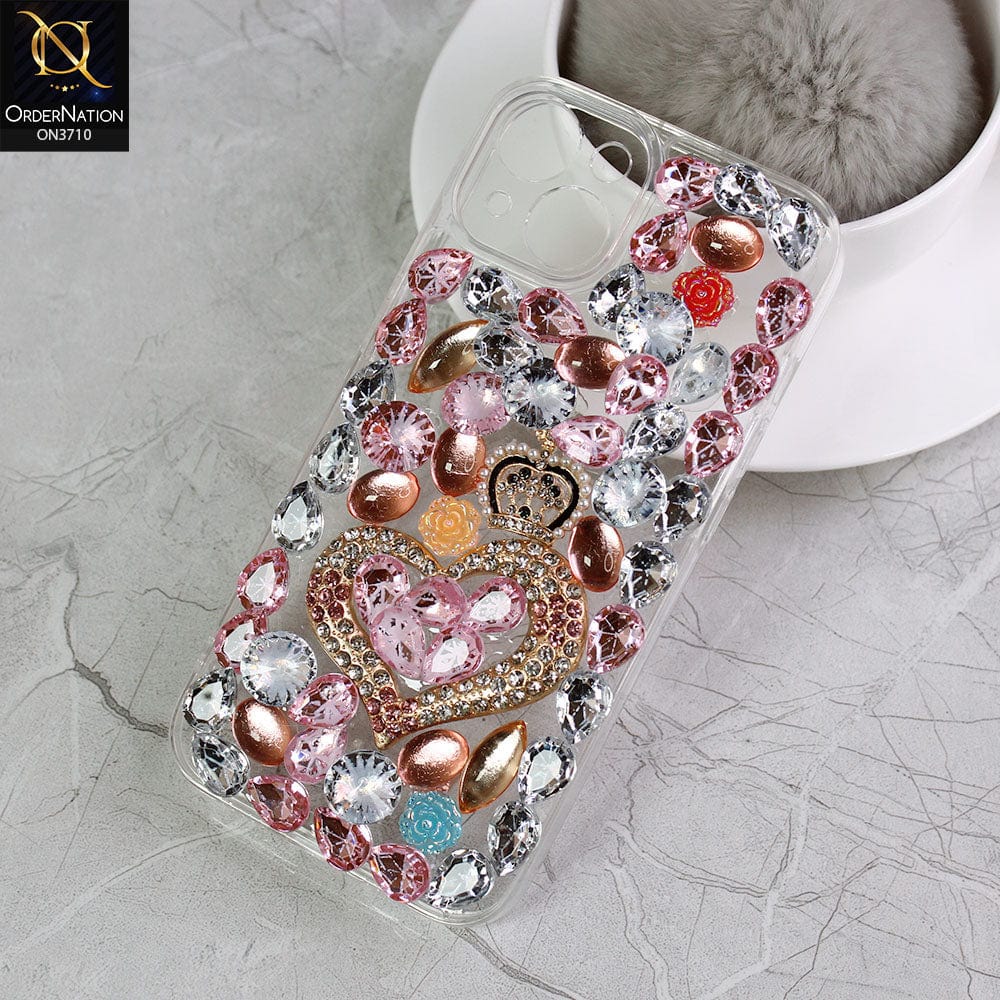 iPhone 13 Cover  - Luxury 3D Purse Gems Rhime Stone Bling Soft Silicon Case