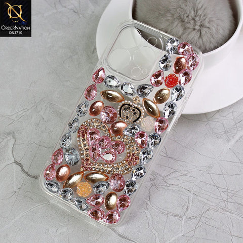 iPhone 14 Pro Cover  - Luxury 3D Purse Gems Rhime Stone Bling Soft Silicon Case