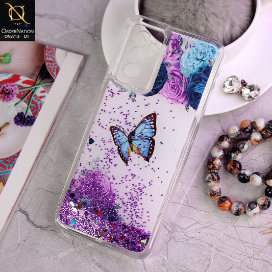 Vivo V23e 5G Cover - Design 1 - Flower  Series Design Soft Silicone Bling Sparkle Moving  Liquid Glitter Case