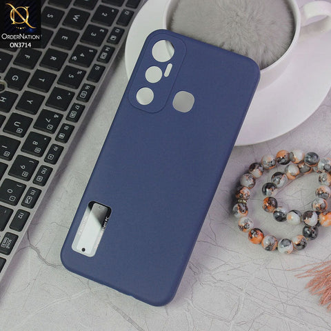 Infinix Hot 11 Cover - Blue - Soft Silicone Camera Lense Protector Logo Hole Case