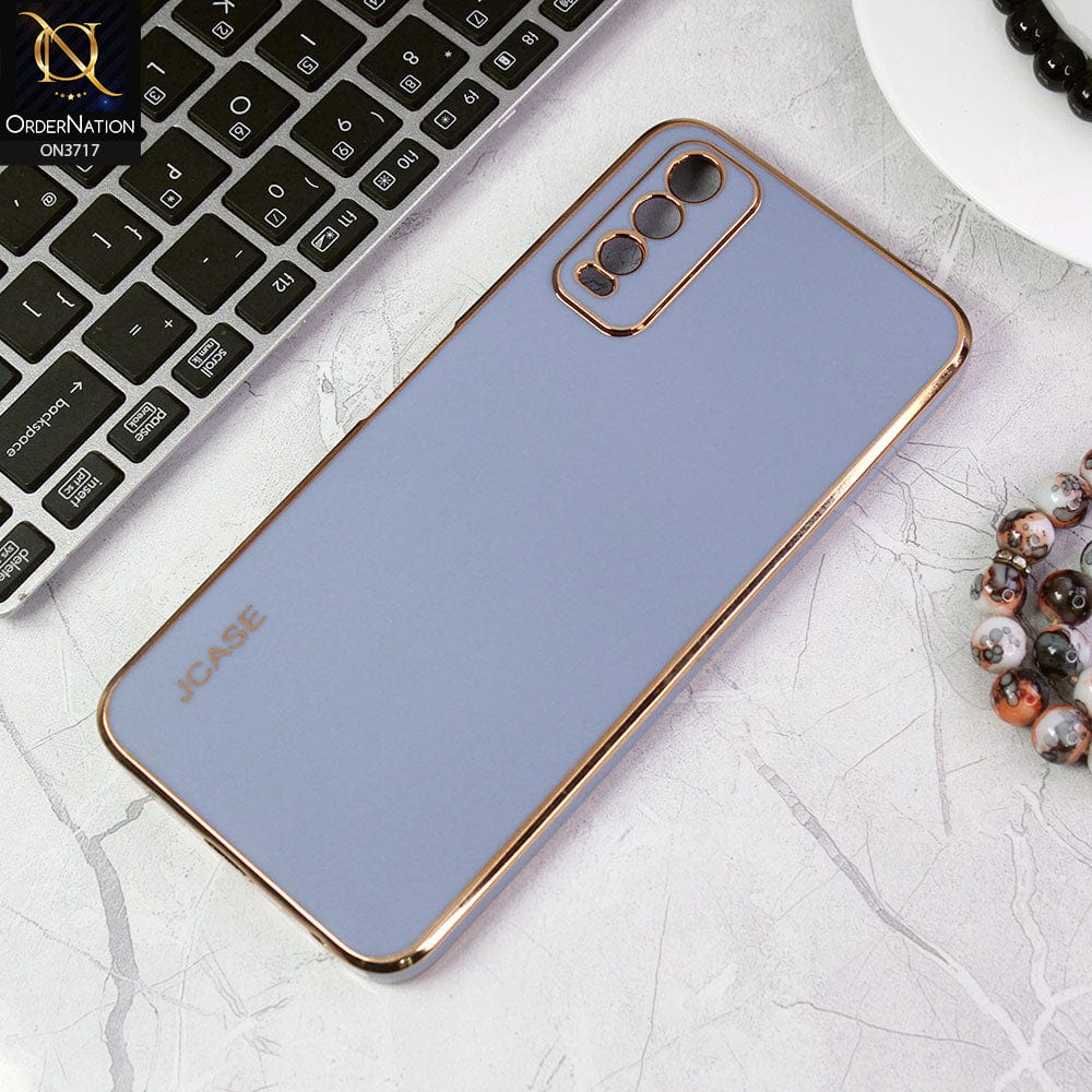 Vivo Y11s Cover - Carolina Blue - J-Case New Electroplating Borders  Camera Protection Soft Silicon Case