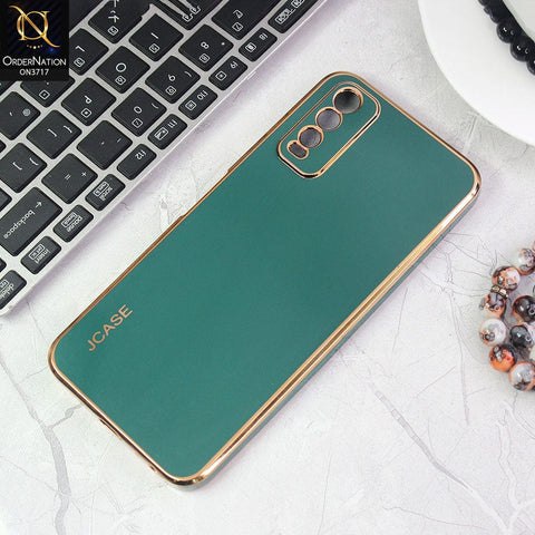 Vivo Y12a Cover - Green - J-Case New Electroplating Borders  Camera Protection Soft Silicon Case