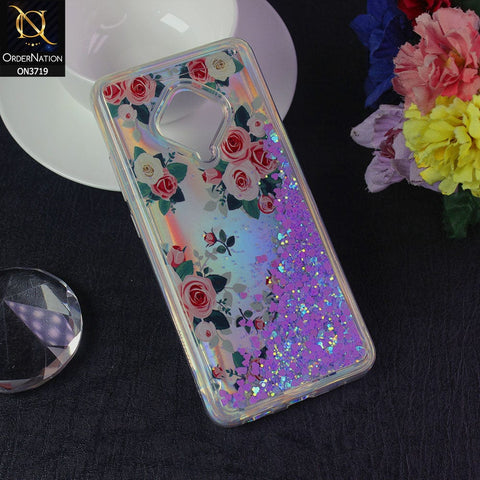 Vivo S1 Pro Cover - Design 5 - New Flower Series Soft Silicone Bling Sparkle Moving  Liquid Glitter Case