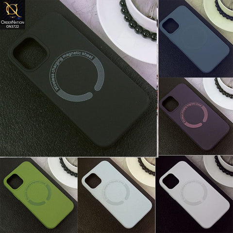 iPhone 14 Pro Cover - Black - Soft Shockproof Sillica Gel Case With Wireless Charging Magnetic Sheet