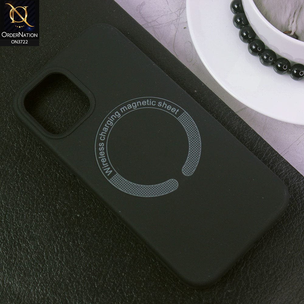 iPhone 11 Pro Cover - Black - Soft Shockproof Sillica Gel Case With Wireless Charging Magnetic Sheet