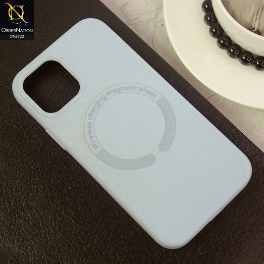 iPhone 12 Cover - Sky Blue - Soft Shockproof Sillica Gel Case With Wireless Charging Magnetic Sheet