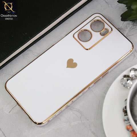 Oppo A57 4G 2022 Cover - White - New Electroplating Borders  Camera Protection Soft Silicon Case