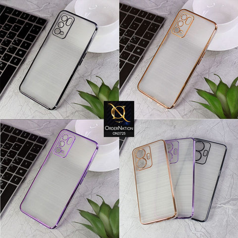 Vivo Y12a Cover - Golden - New Trendy Glossy Border With Camera Protection Soft Silicon Case