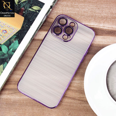 iPhone 13 Pro Max Cover - Purple - New Trendy Glossy Border With Camera Protection Soft Silicon Case