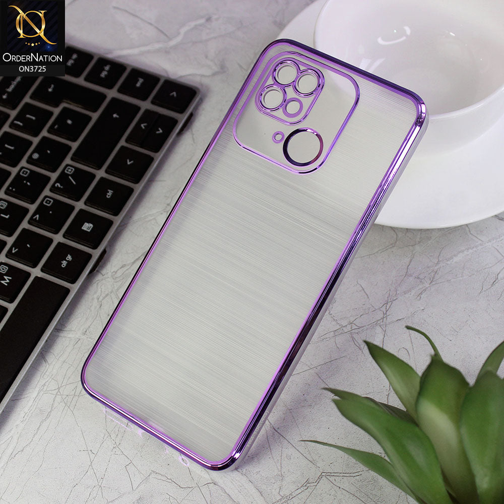 Xiaomi Redmi 10C Cover - Purple - New Trendy Glossy Border With Camera Protection Soft Silicon Case