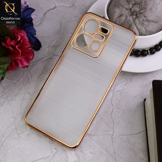 Vivo Y22s Cover - Golden - New Trendy Glossy Border With Camera Protection Soft Silicon Case