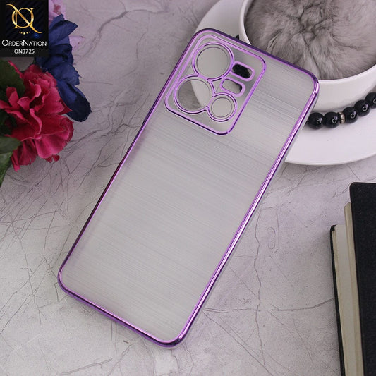 Vivo Y22s Cover - Purple - New Trendy Glossy Border With Camera Protection Soft Silicon Case