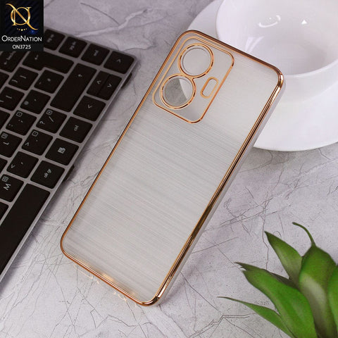 Vivo Y55 4G Cover - Golden - New Trendy Glossy Border With Camera Protection Soft Silicon Case