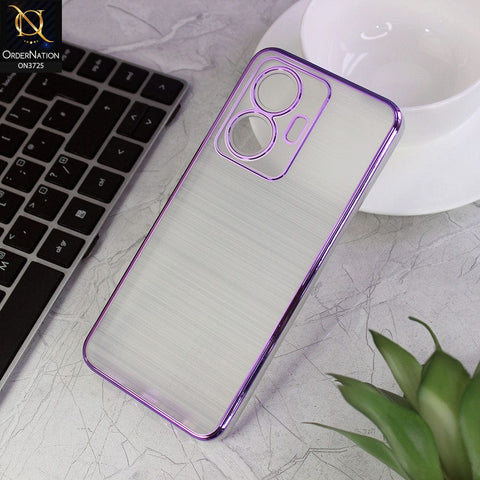 Vivo Y55 4G Cover - Purple - New Trendy Glossy Border With Camera Protection Soft Silicon Case