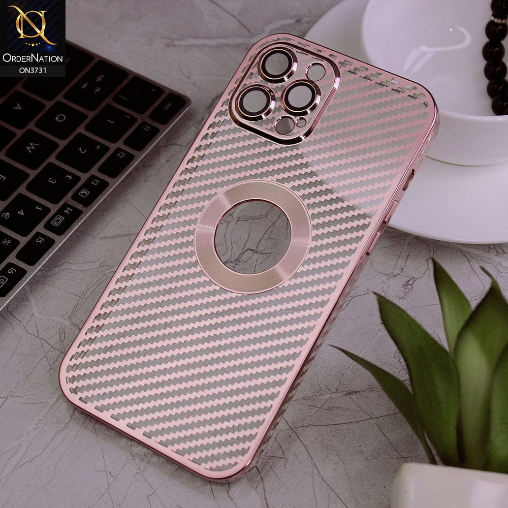 iPhone 12 Pro Max Cover - Rose Gold - new ziggy lines camera protection logo hole case