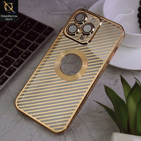 iPhone 14 Pro Max Cover - Golden - new ziggy lines camera protection logo hole case