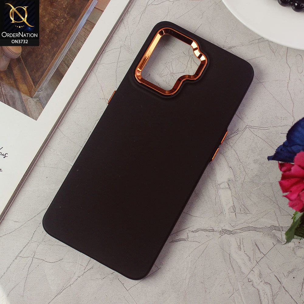 Oppo F19 Pro Cover Black Electroplated Camera Border Soft Silicon C Ordernation