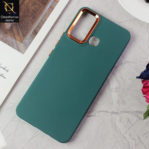 Infinix Hot 12 Play Cover - Green -Electroplated Camera Border Soft Silicon Case