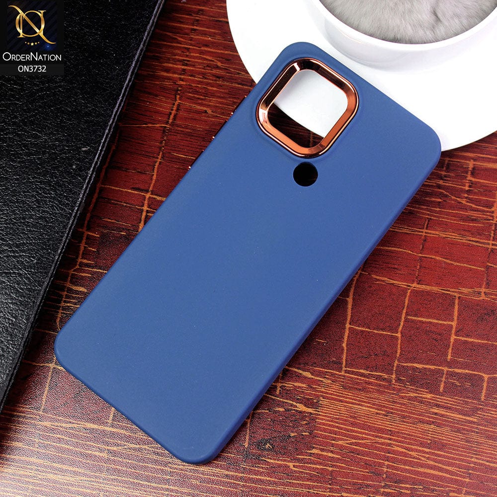 Xiaomi Poco C50 Cover - Blue - Electroplated Camera Border Soft Silicon Case