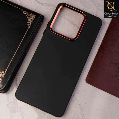 Realme C51 Cover - Black - Electroplated Camera Border Soft Silicon Case