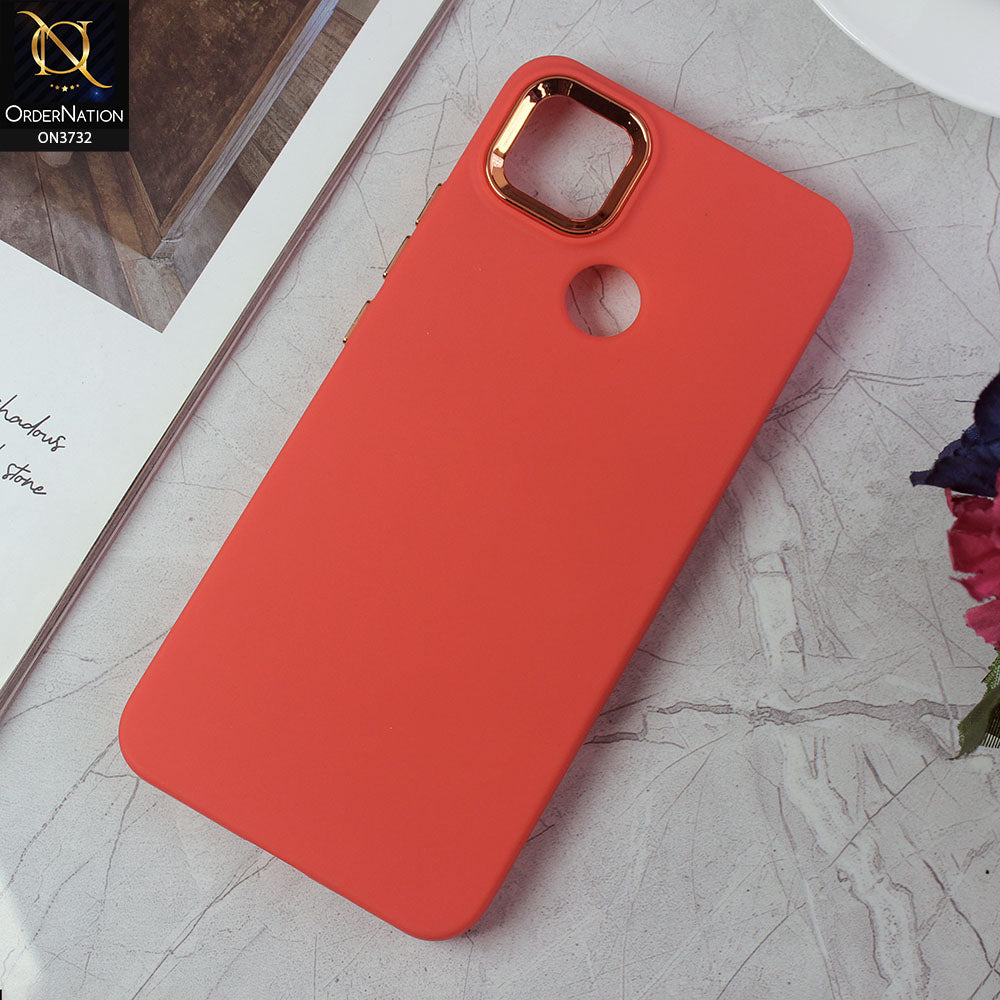 Xiaomi Redmi 10A Cover - Red -Electroplated Camera Border Soft Silicon Case