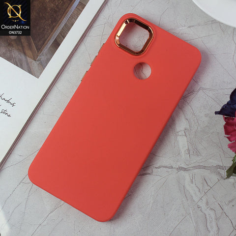 Xiaomi Redmi 9C Cover - Red -Electroplated Camera Border Soft Silicon Case