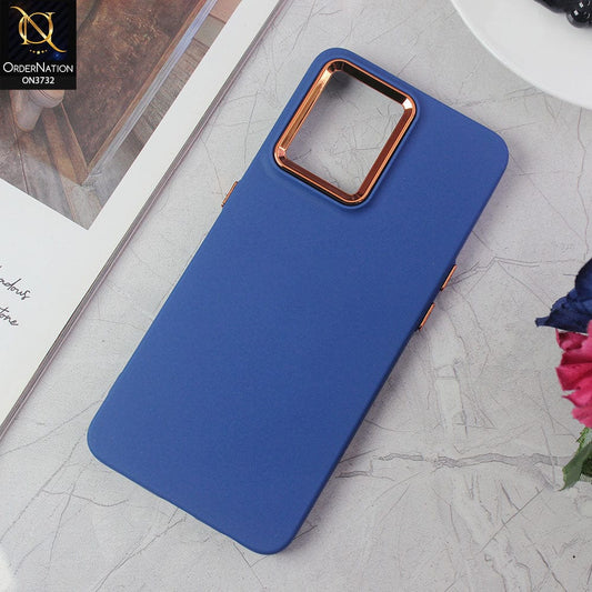 Oppo F21 Pro 4G Cover - Blue -Electroplated Camera Border Soft Silicon Case